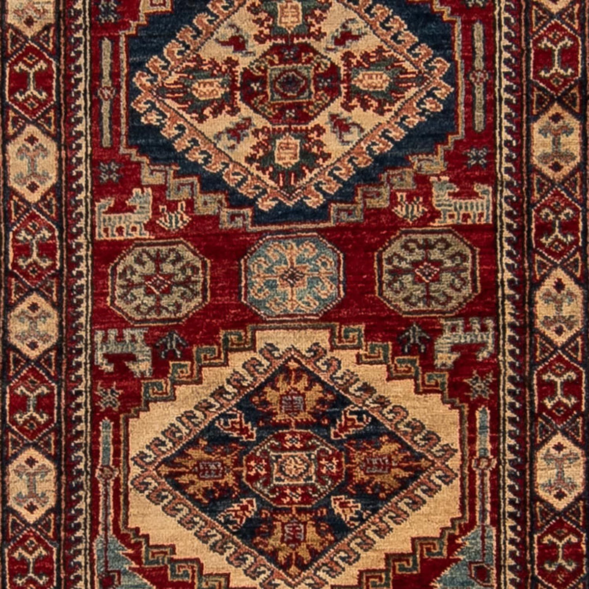 Alfombra de pasillo Alfombra Ziegler - Kazak - 302 x 77 cm - rojo oscuro
