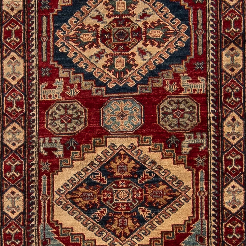 Alfombra de pasillo Alfombra Ziegler - Kazak - 302 x 77 cm - rojo oscuro