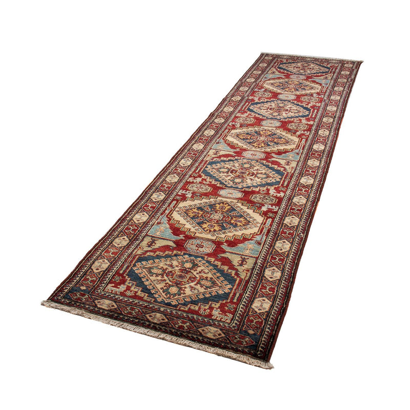 Alfombra de pasillo Alfombra Ziegler - Kazak - 302 x 77 cm - rojo oscuro
