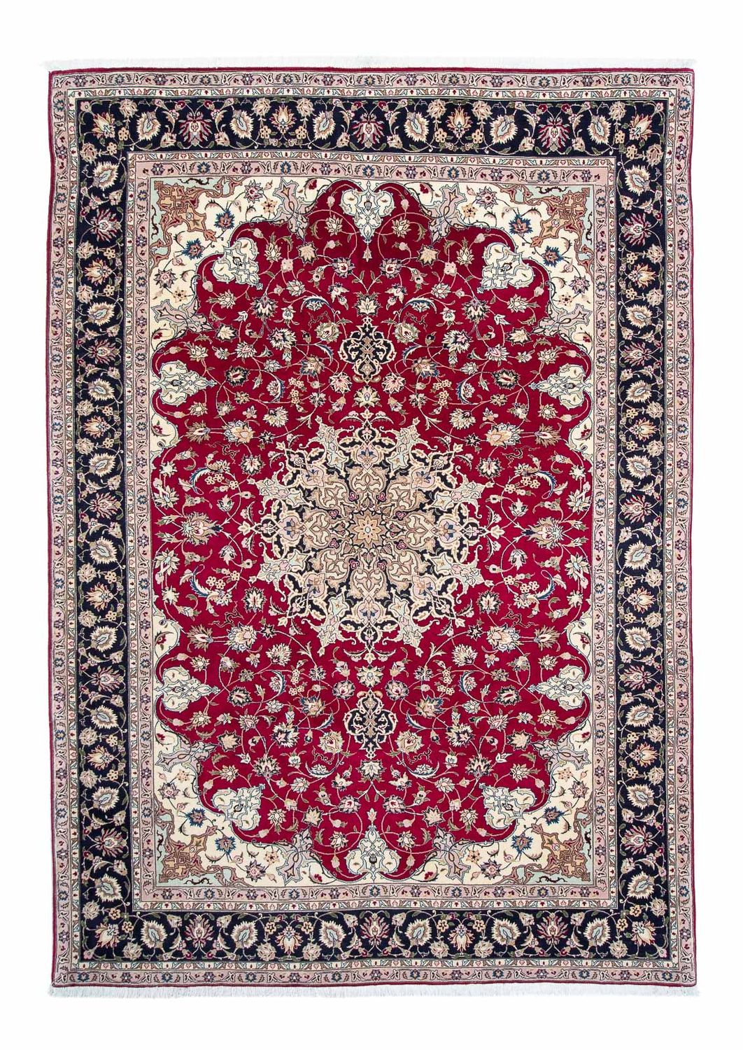 Alfombra Persa - Tabriz - Real - 290 x 203 cm - rojo oscuro