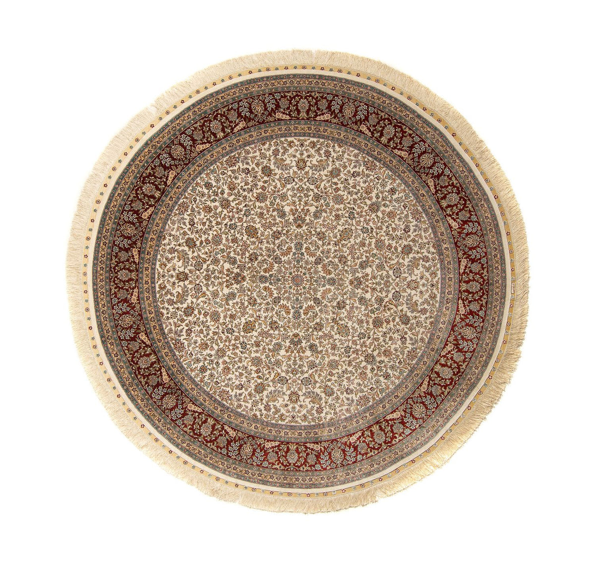 Alfombra oriental - Hereke redondo - 185 x 185 cm - beige