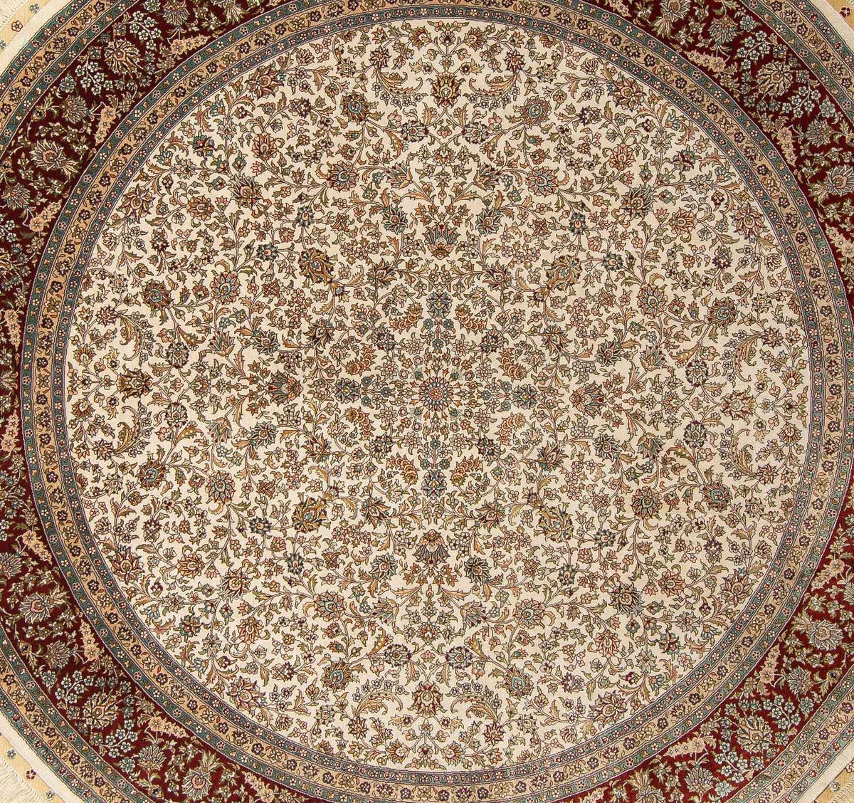 Alfombra oriental - Hereke redondo - 185 x 185 cm - beige