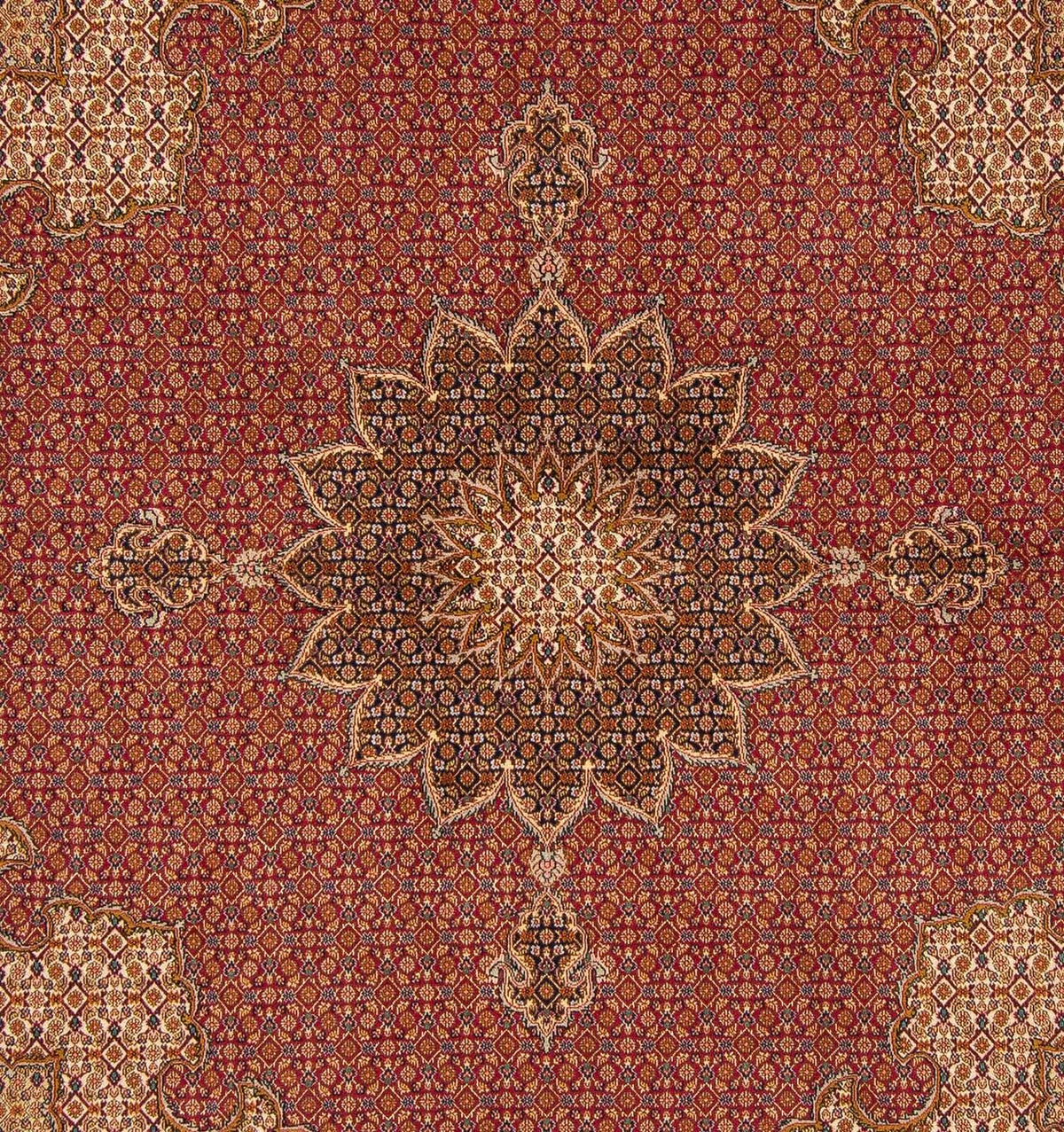 Alfombra persa - Tabriz cuadrado - 204 x 201 cm - rojo oscuro