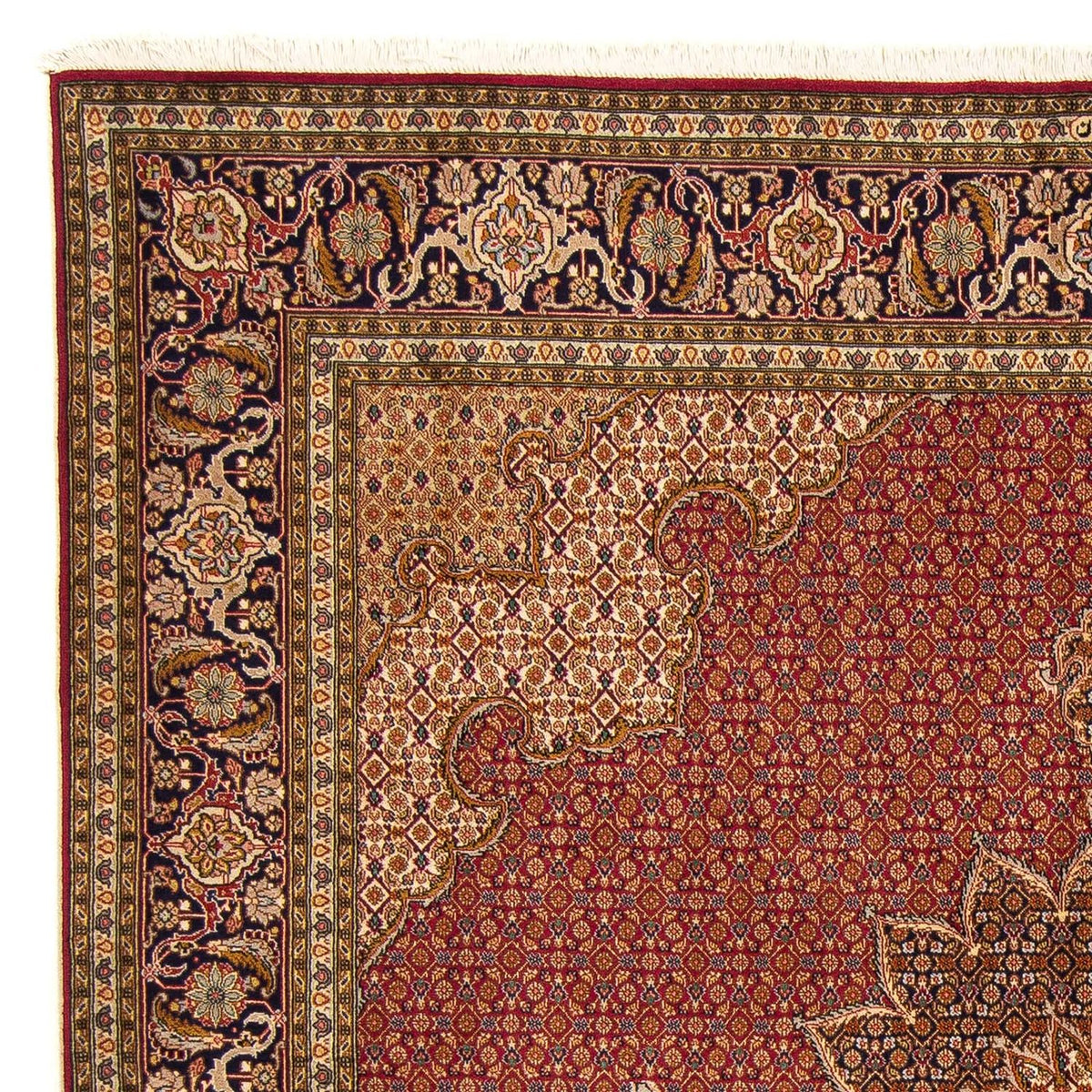 Alfombra persa - Tabriz cuadrado - 204 x 201 cm - rojo oscuro