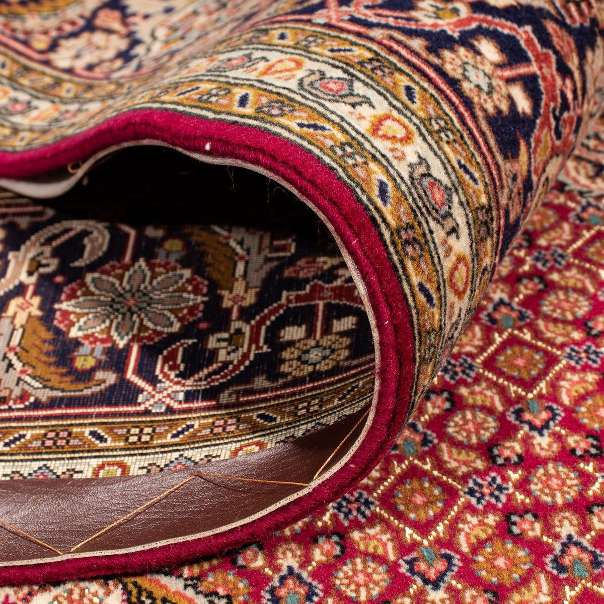 Alfombra persa - Tabriz cuadrado - 204 x 201 cm - rojo oscuro