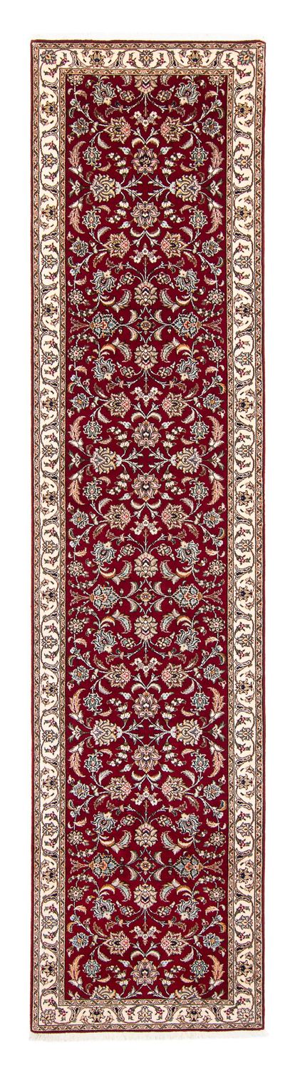 Alfombra de pasillo Alfombra Persa - Tabriz - Real - 390 x 87 cm - rojo oscuro