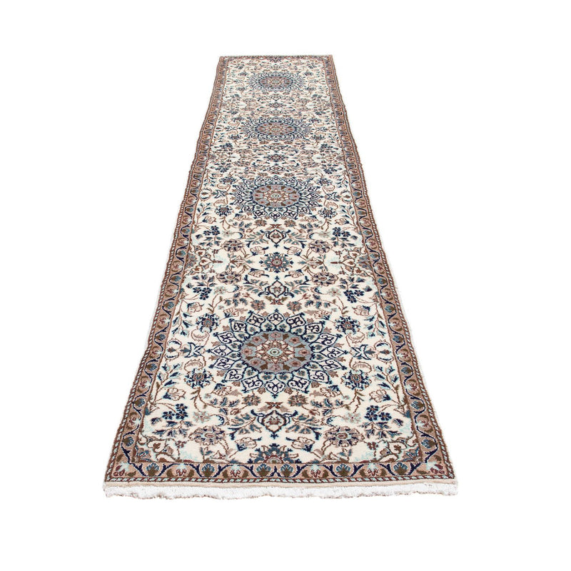 Alfombra de pasillo Alfombra persa - Nain - 376 x 75 cm - beige