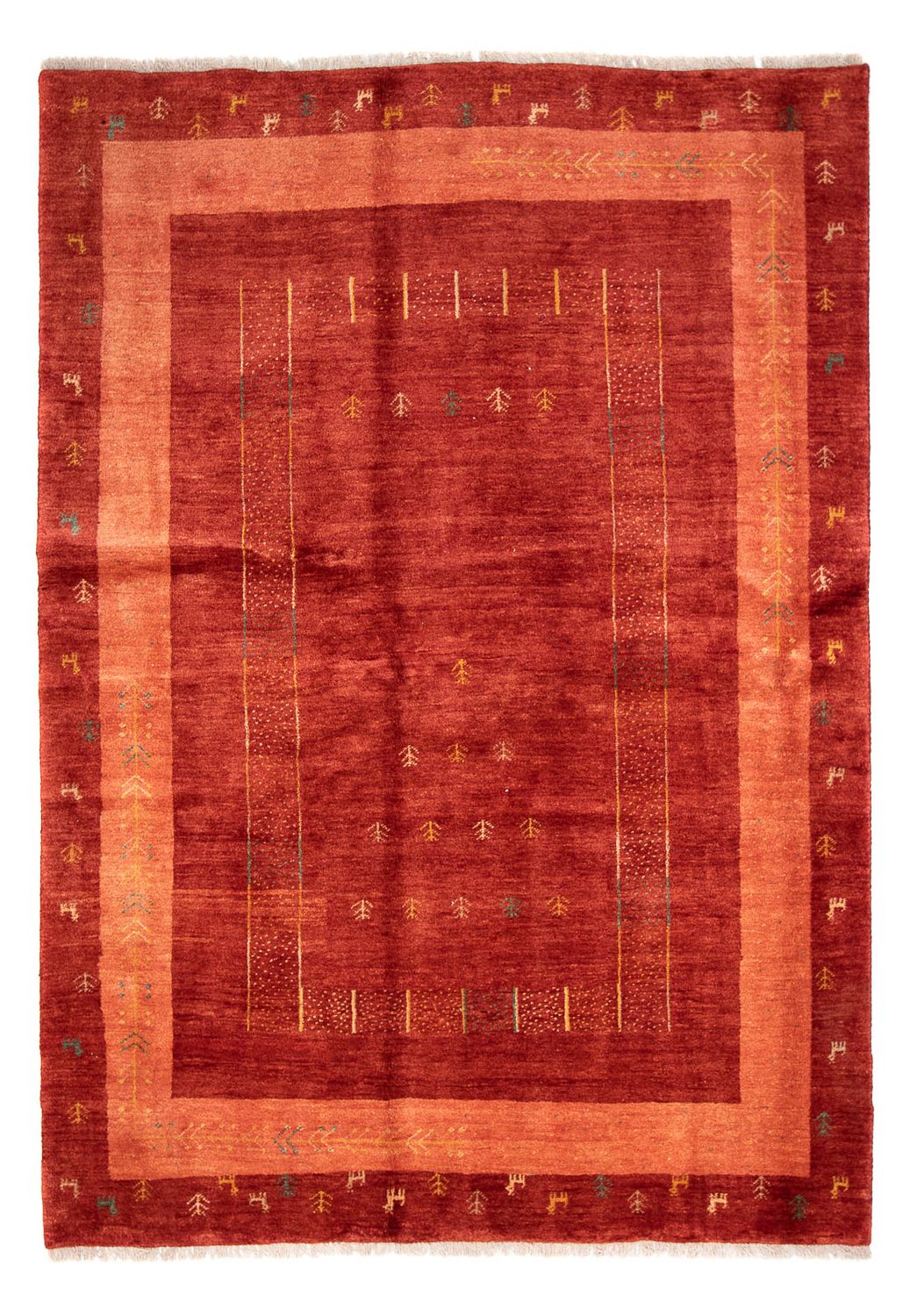 Alfombra Gabbeh - Persa - 229 x 173 cm - rojo oscuro