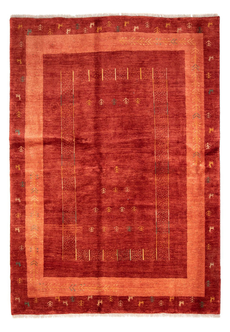 Alfombra Gabbeh - Persa - 229 x 173 cm - rojo oscuro