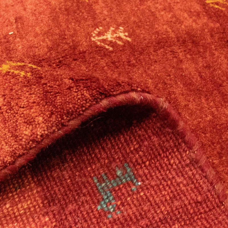 Alfombra Gabbeh - Persa - 229 x 173 cm - rojo oscuro