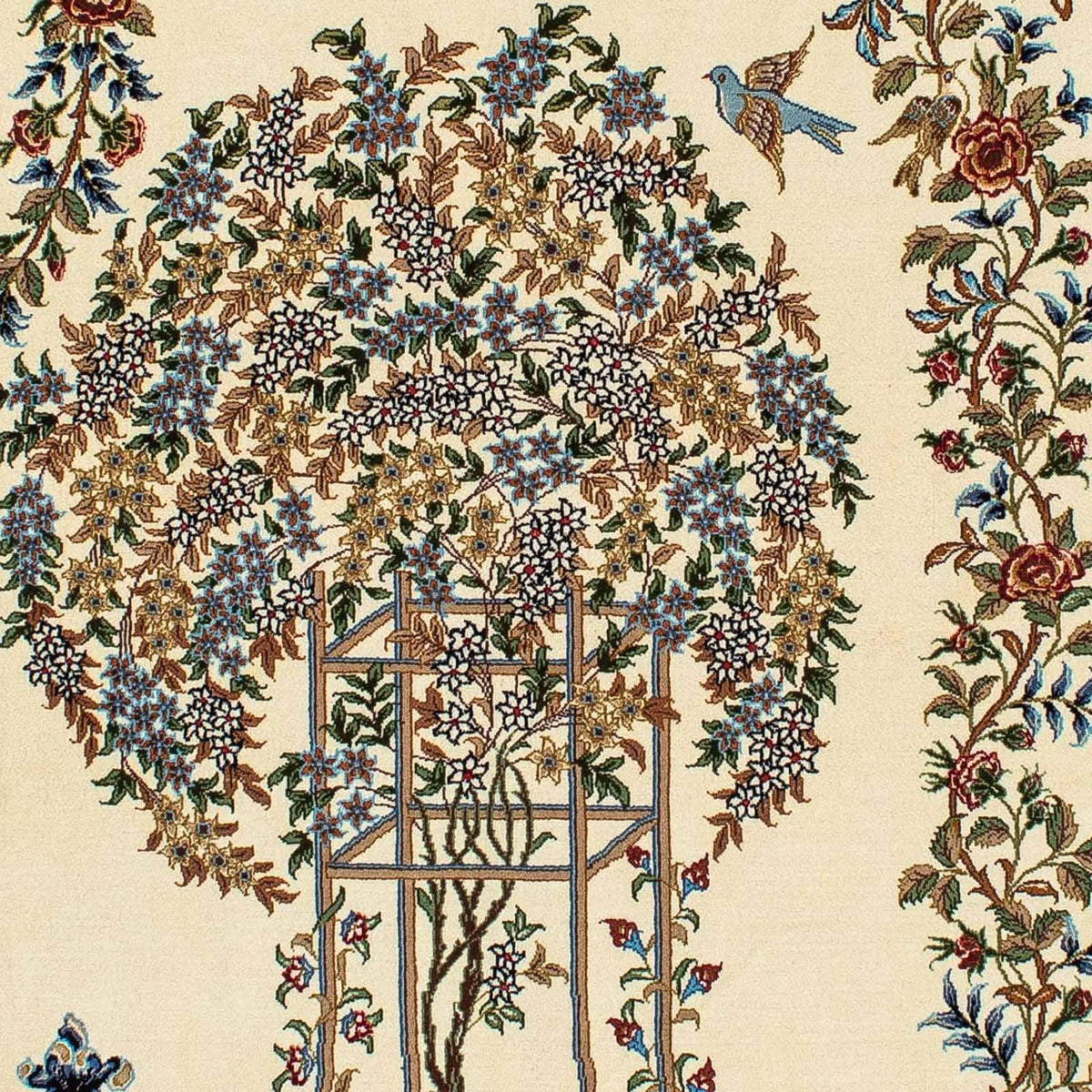 Alfombra persa - Ghom - 205 x 135 cm - beige