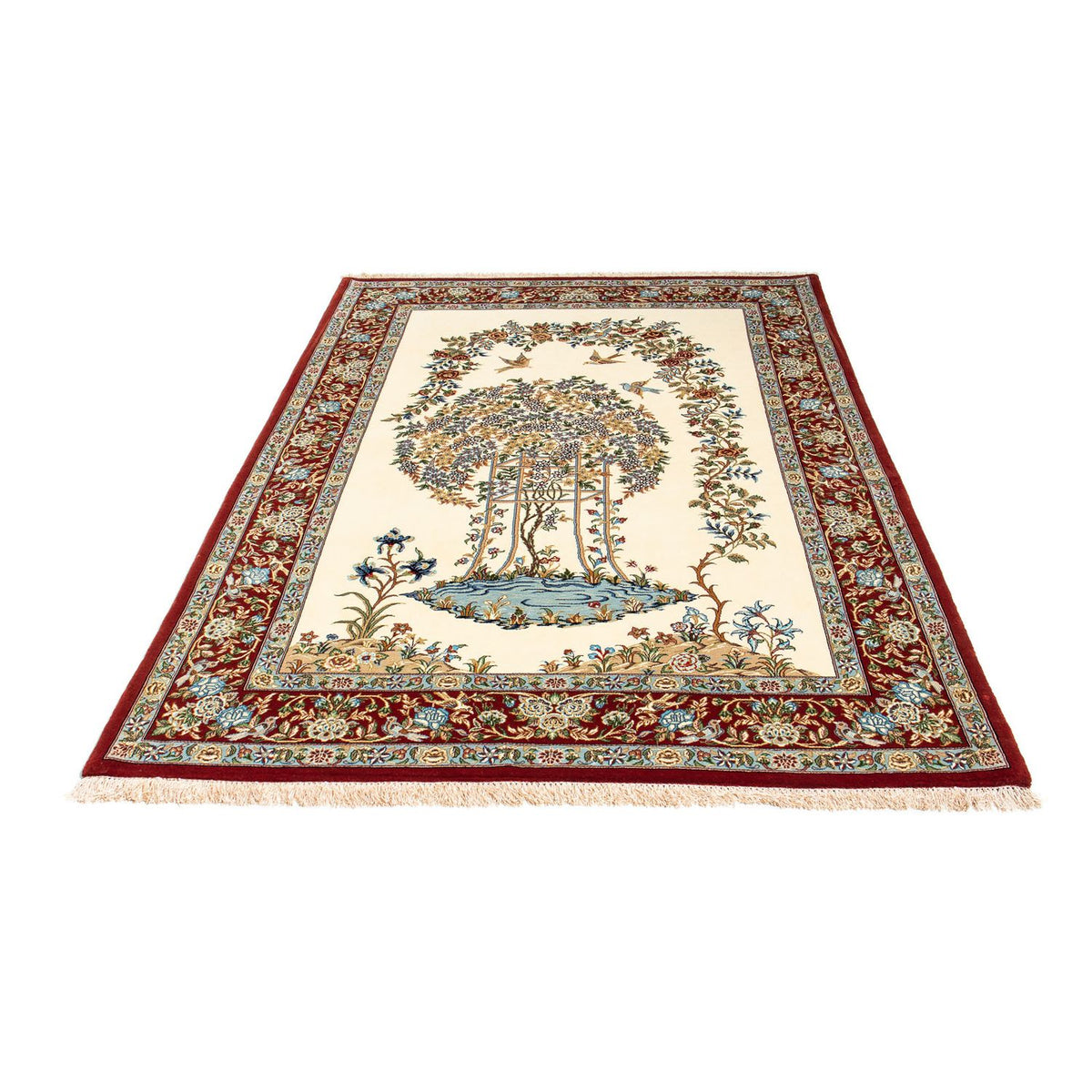 Alfombra persa - Ghom - 205 x 135 cm - beige