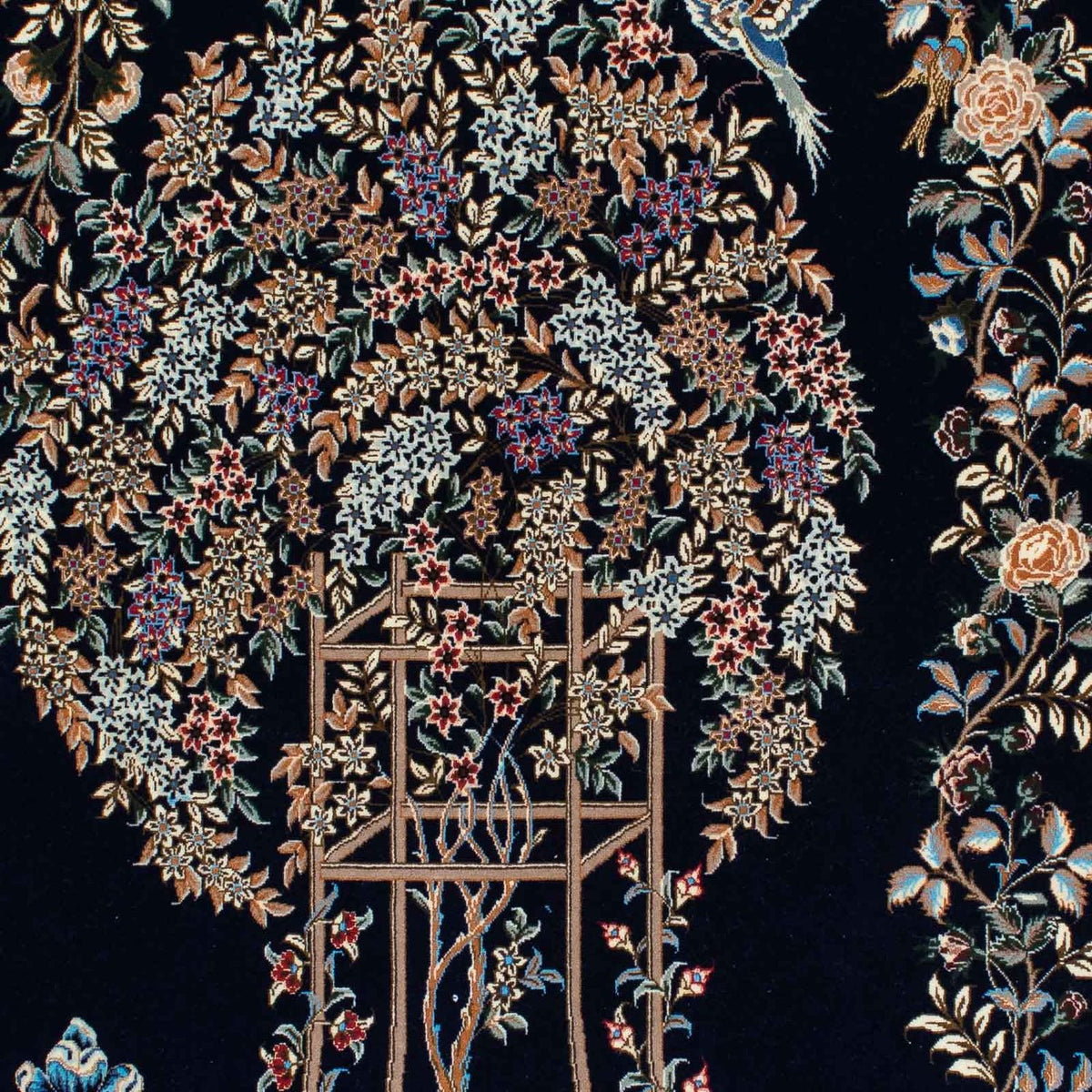 Alfombra persa - Ghom - 230 x 140 cm - azul oscuro