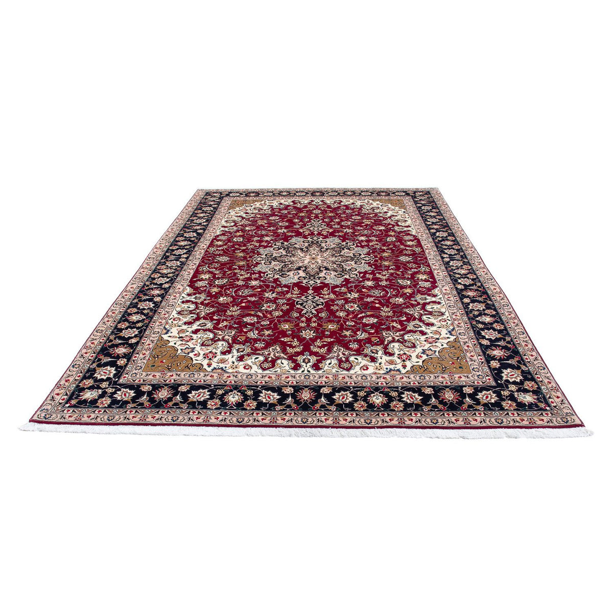 Alfombra Persa - Tabriz - Real - 308 x 203 cm - rojo oscuro