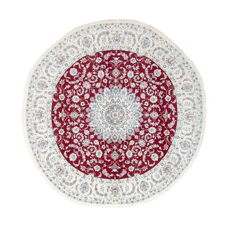 Alfombra persa - Nain redondo  - 295 x 295 cm - rojo oscuro