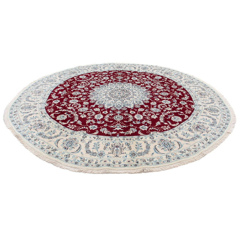 Alfombra persa - Nain redondo  - 295 x 295 cm - rojo oscuro
