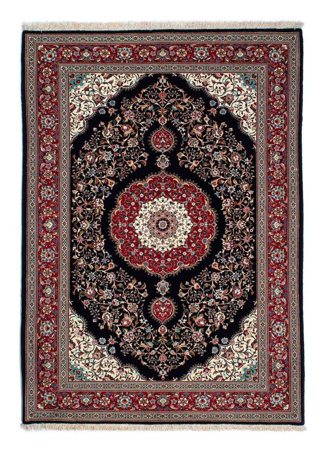 Alfombra persa - Ghom - 210 x 140 cm - azul oscuro