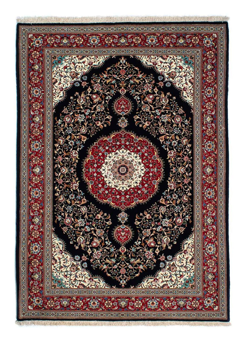 Alfombra persa - Ghom - 210 x 140 cm - azul oscuro