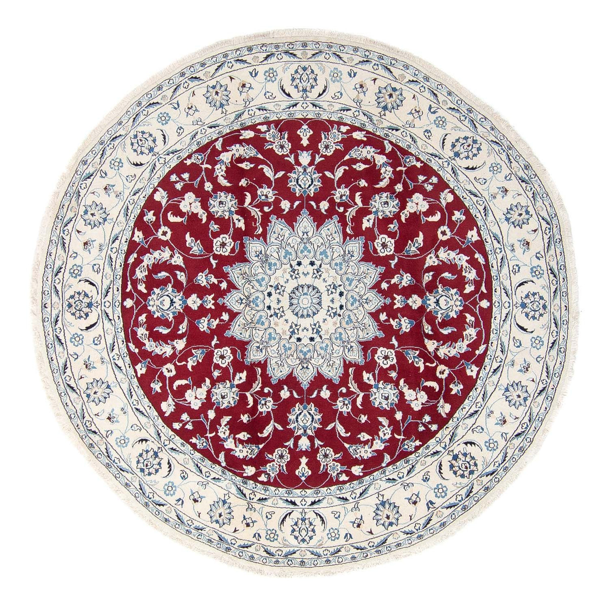 Alfombra persa - Nain redondo  - 247 x 247 cm - rojo oscuro