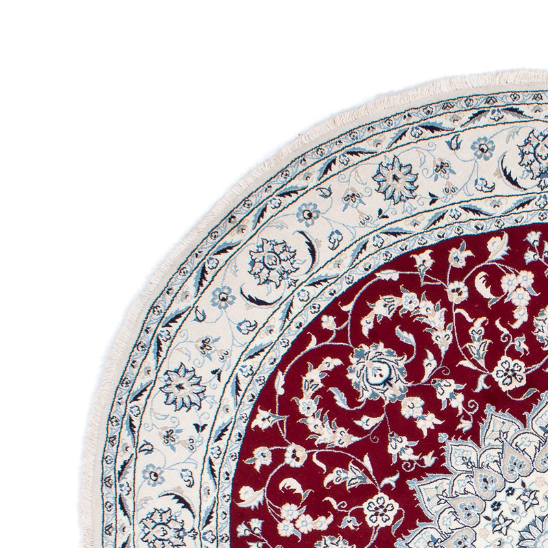 Alfombra persa - Nain redondo  - 252 x 252 cm - rojo oscuro