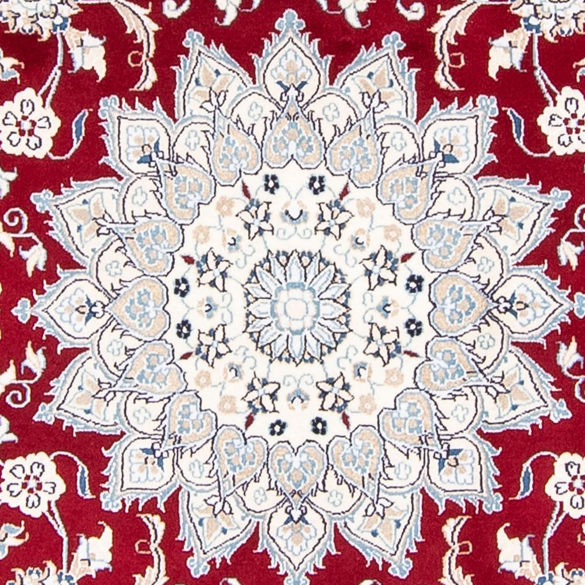 Alfombra persa - Nain redondo  - 250 x 250 cm - rojo oscuro