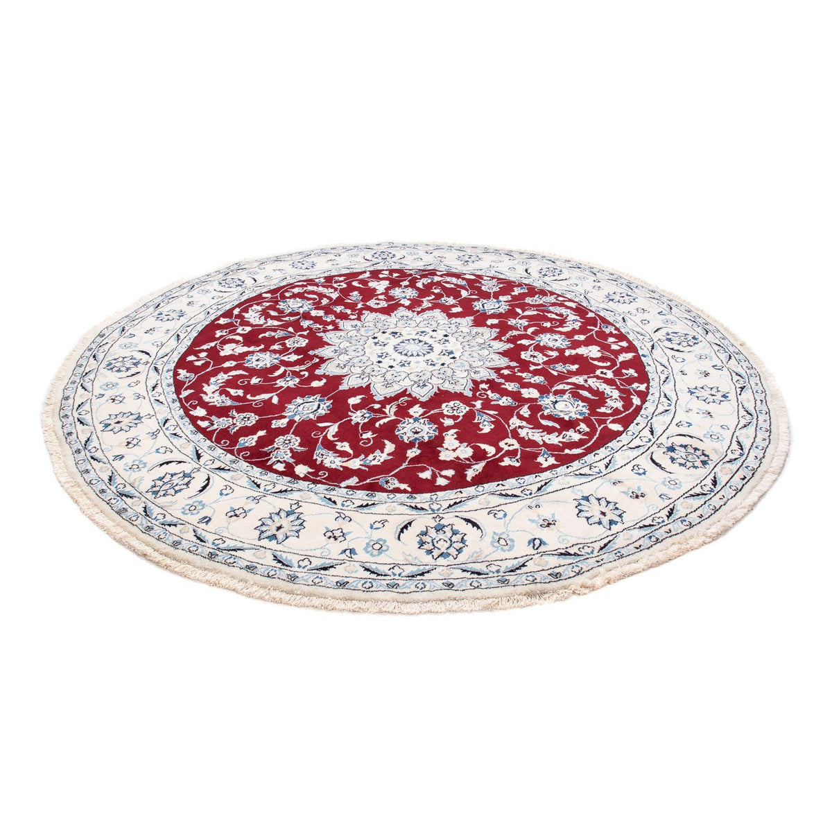 Alfombra persa - Nain redondo  - 250 x 250 cm - rojo oscuro