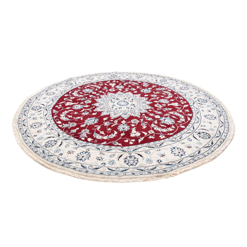 Alfombra persa - Nain redondo  - 250 x 250 cm - rojo oscuro