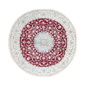 Alfombra persa - Nain redondo  - 300 x 300 cm - rojo oscuro