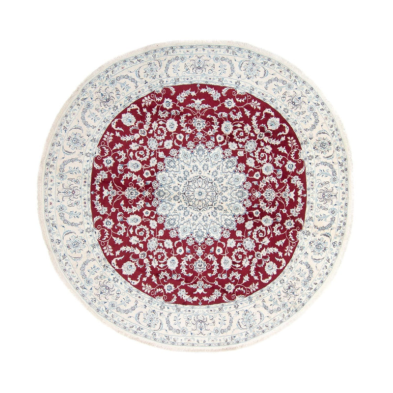 Alfombra persa - Nain redondo  - 300 x 300 cm - rojo oscuro