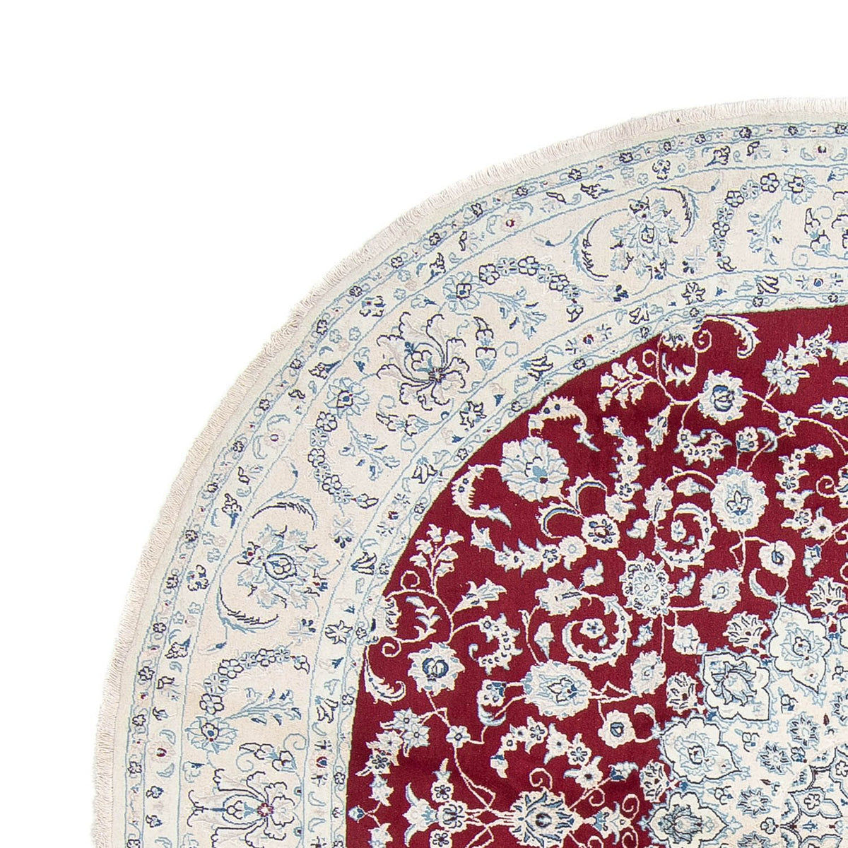 Alfombra persa - Nain redondo  - 300 x 300 cm - rojo oscuro