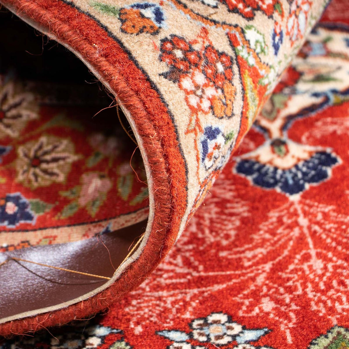 Alfombra persa - Ghom - 111 x 93 cm - óxido