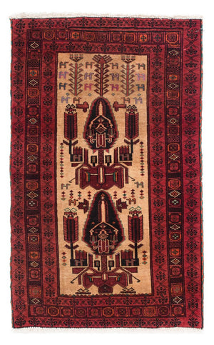Alfombra Belutsch - 135 x 82 cm - rojo oscuro