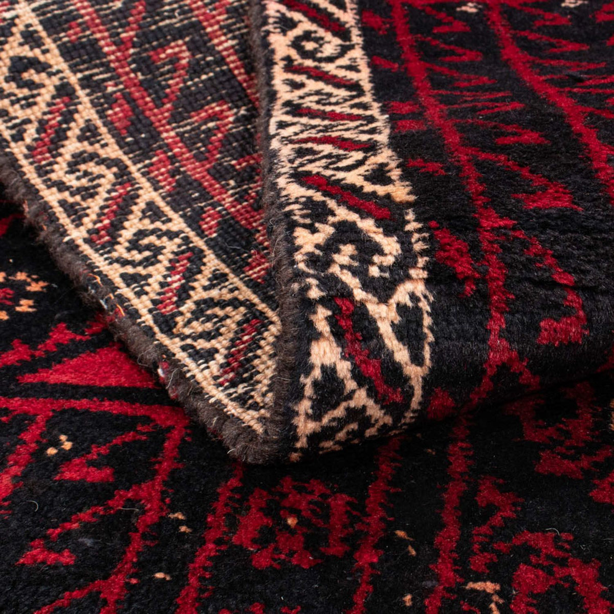 Alfombra de pasillo Alfombra Belutsch - 222 x 110 cm - rojo oscuro