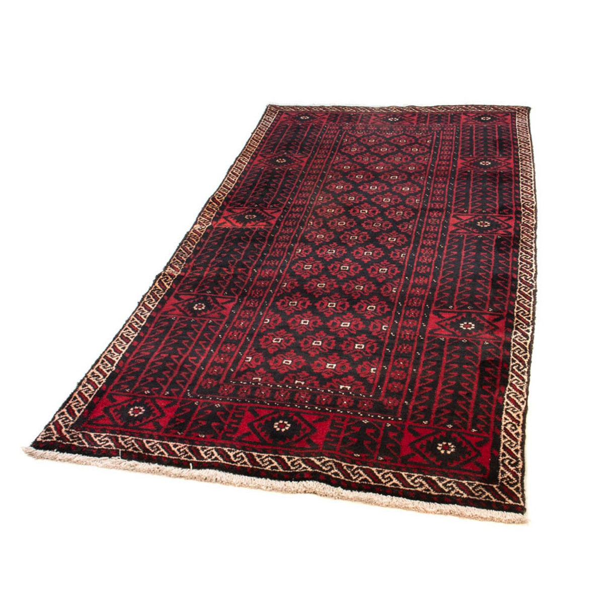 Alfombra de pasillo Alfombra Belutsch - 222 x 110 cm - rojo oscuro
