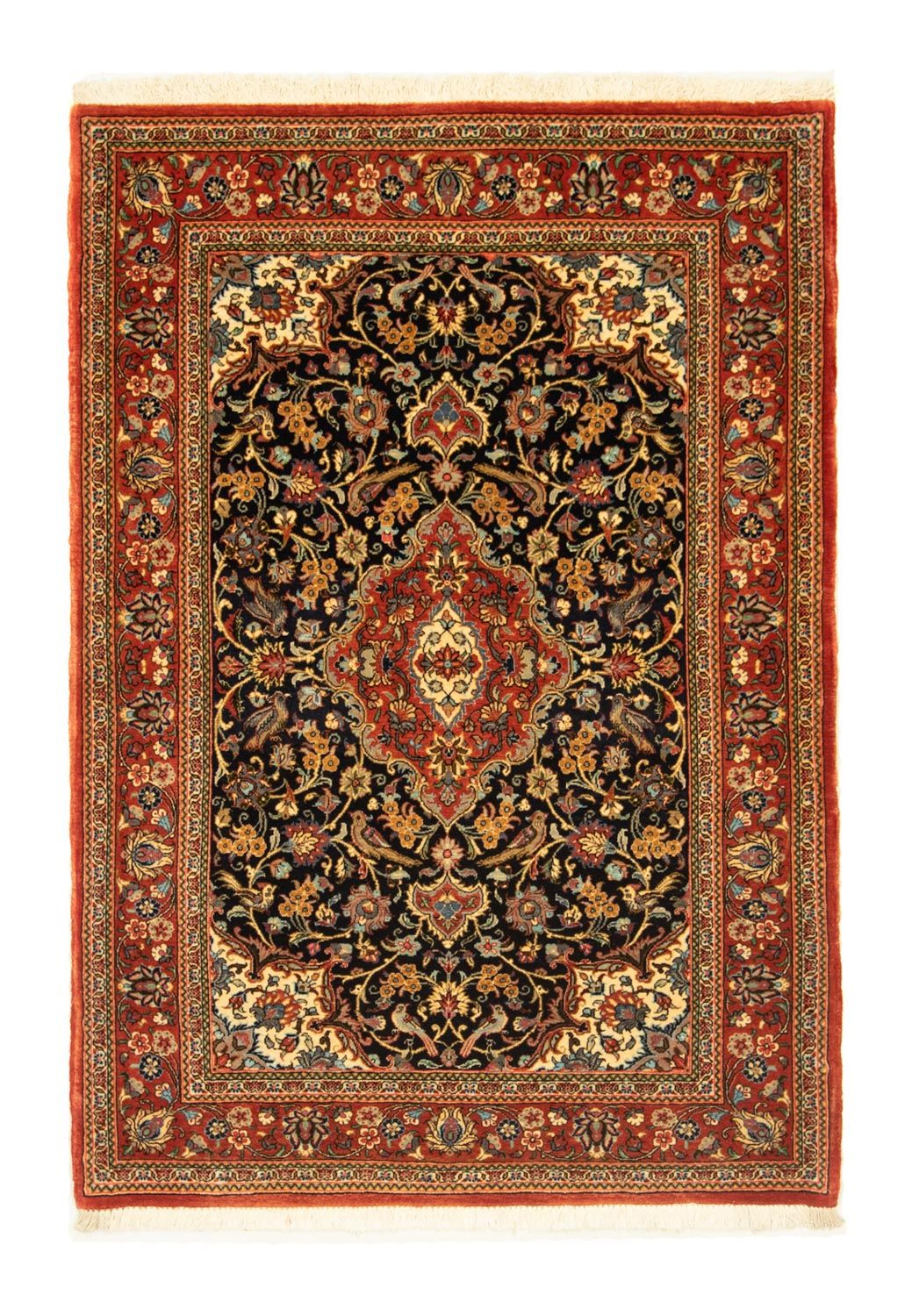 Alfombra persa - Ghom - 151 x 103 cm - negro