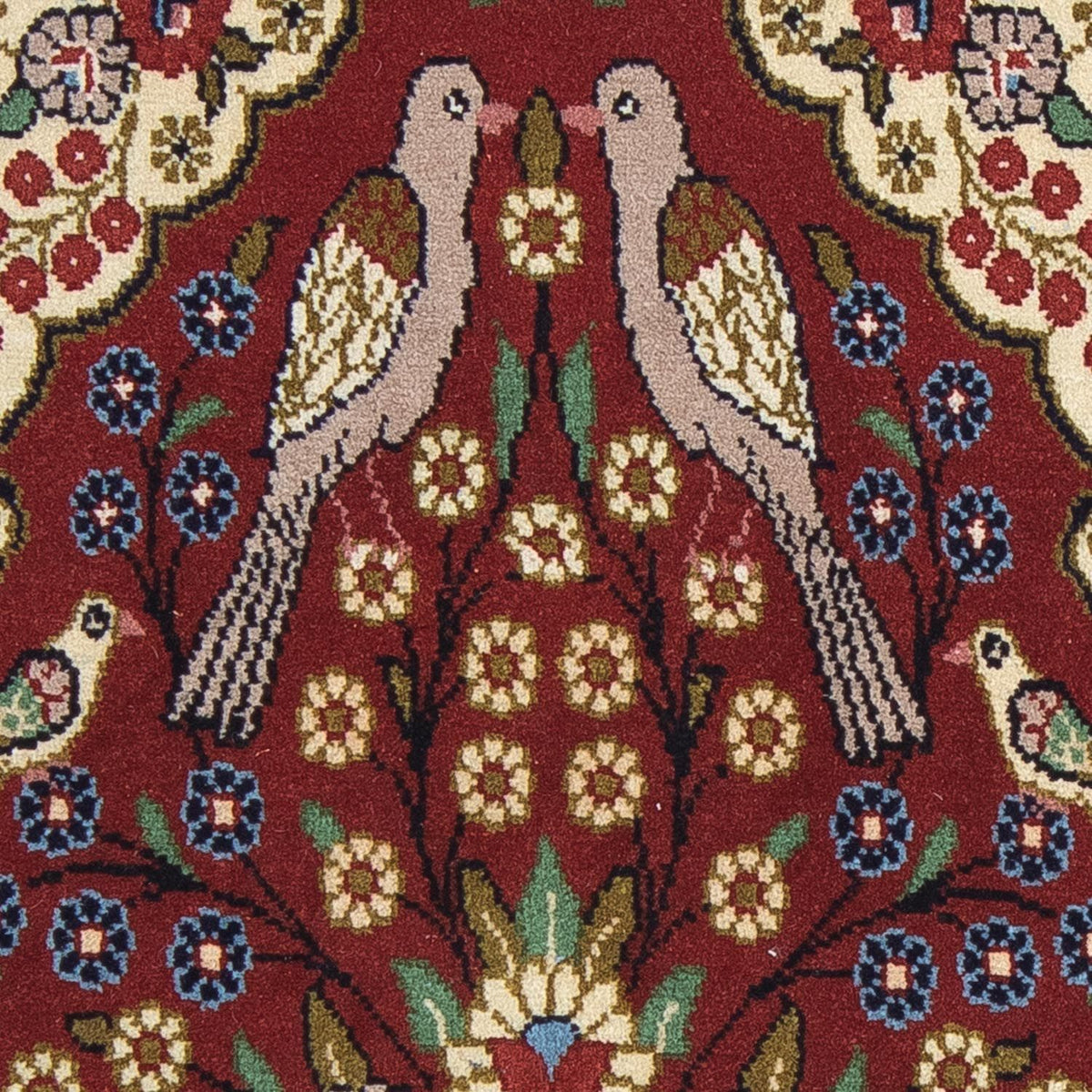 Alfombra persa - Ghom - 105 x 63 cm - rojo oscuro