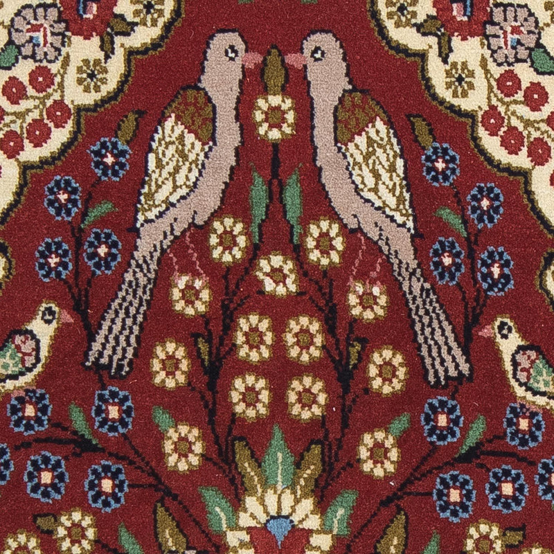 Alfombra persa - Ghom - 105 x 63 cm - rojo oscuro