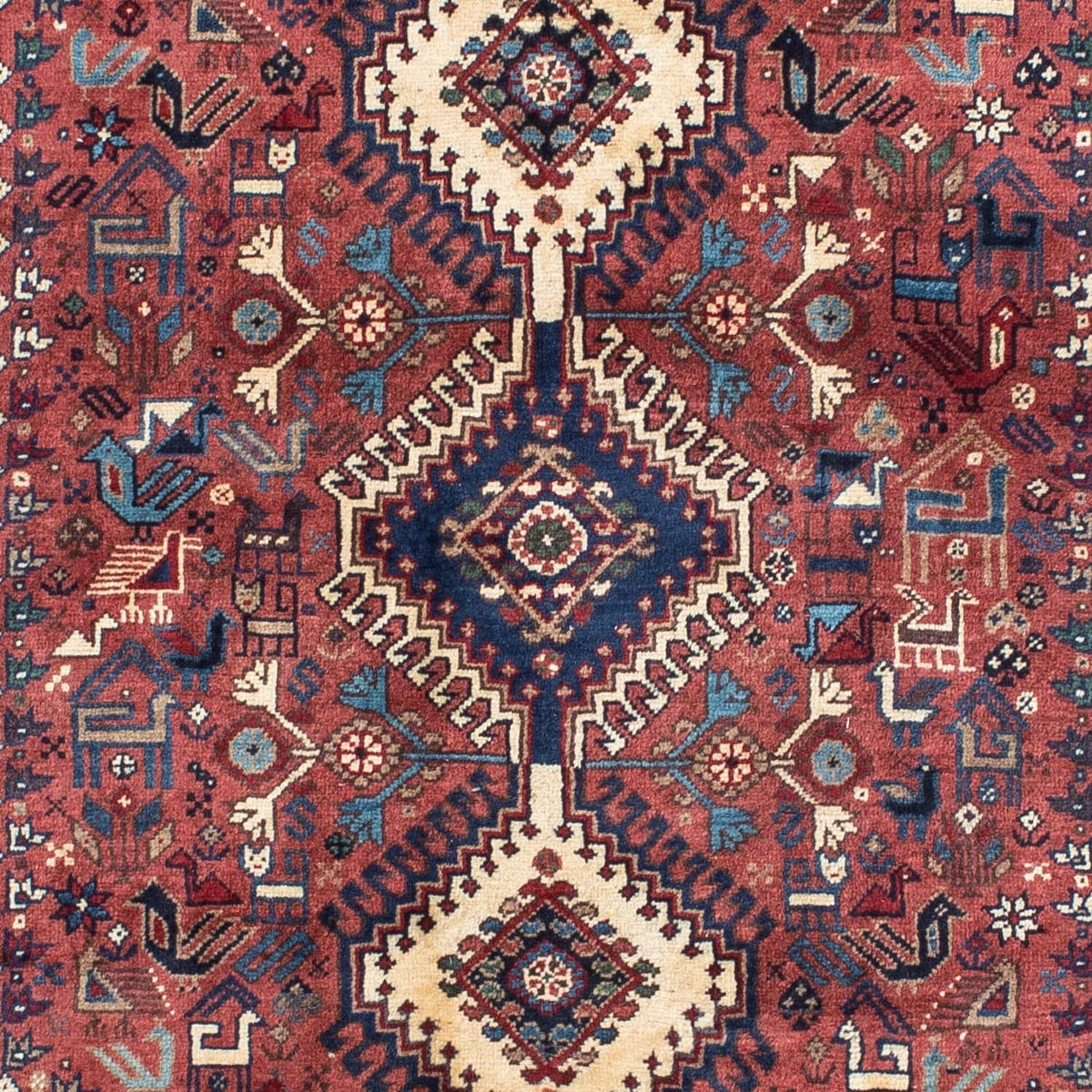 Alfombra persa - Nómada - 146 x 100 cm - rojo claro