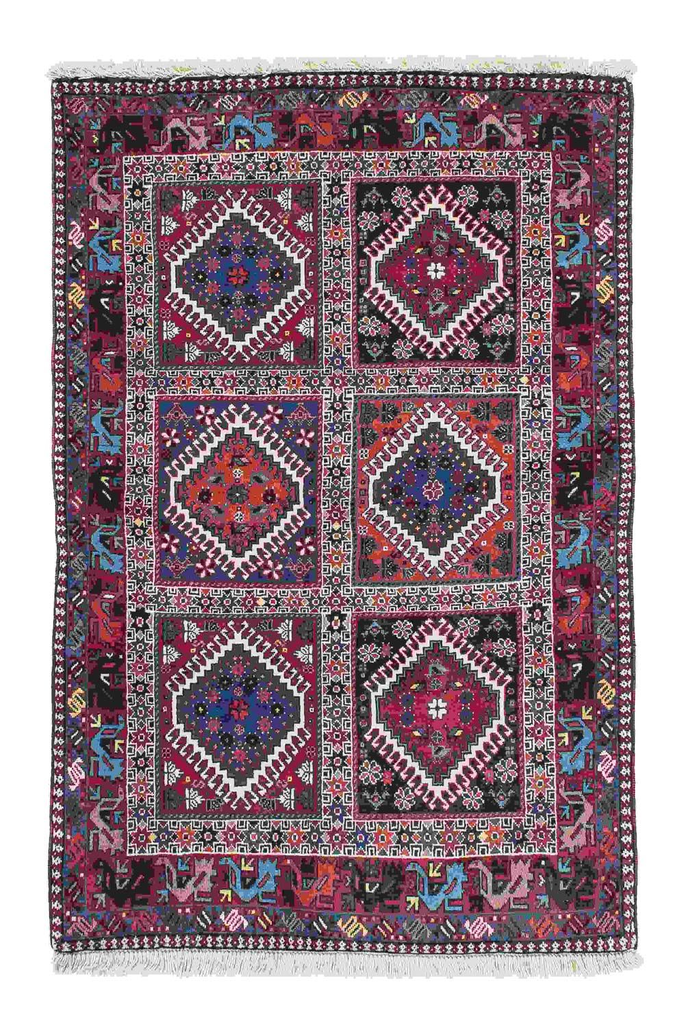 Alfombra persa - Nómada - 147 x 99 cm - multicolor