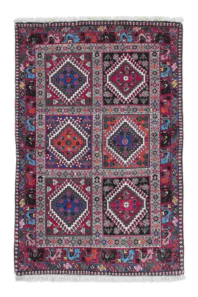Alfombra persa - Nómada - 147 x 99 cm - multicolor