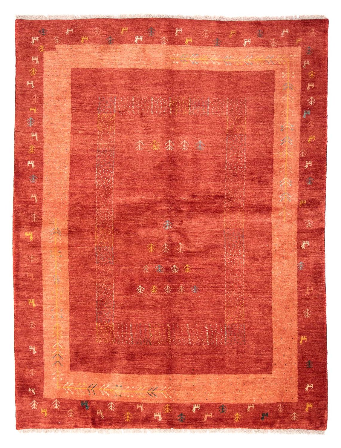 Alfombra Gabbeh - Persa - 225 x 171 cm - rojo oscuro