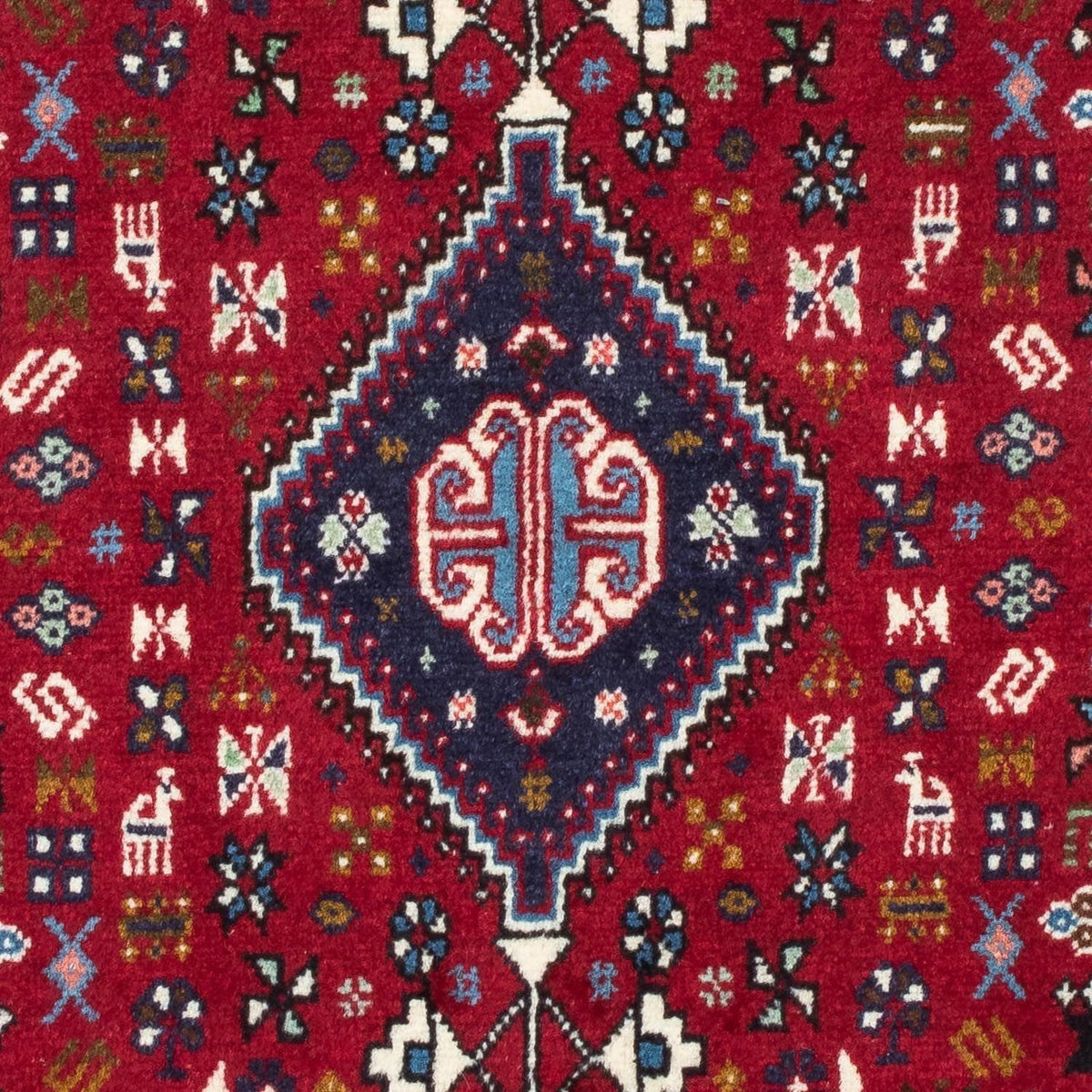 Alfombra persa - Nómada - 124 x 77 cm - rojo oscuro