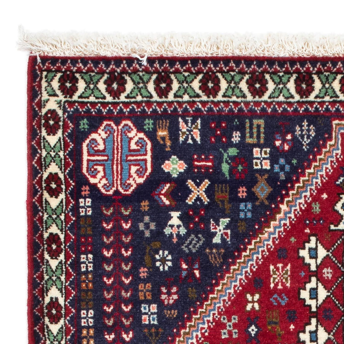 Alfombra persa - Nómada - 124 x 77 cm - rojo oscuro