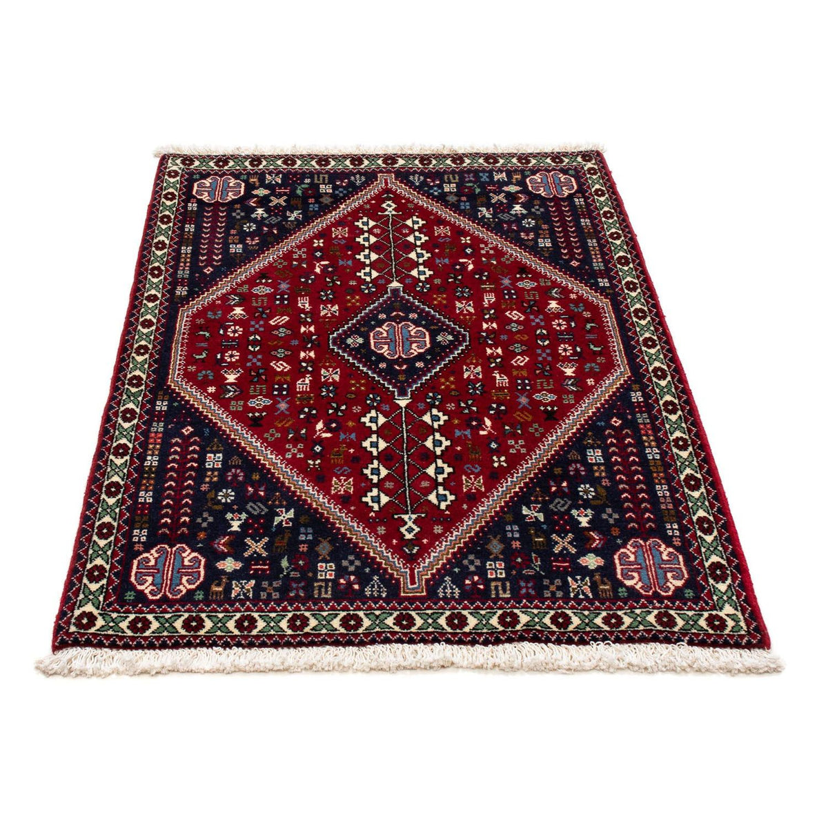 Alfombra persa - Nómada - 124 x 77 cm - rojo oscuro