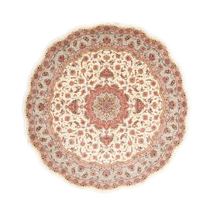 Alfombra Persa - Tabriz - Real redondo  - 250 x 250 cm - beige