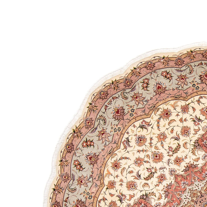 Alfombra Persa - Tabriz - Real redondo  - 250 x 250 cm - beige