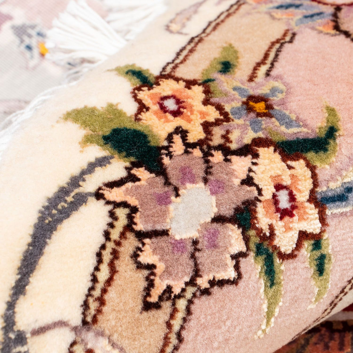 Alfombra Persa - Tabriz - Real redondo  - 250 x 250 cm - beige