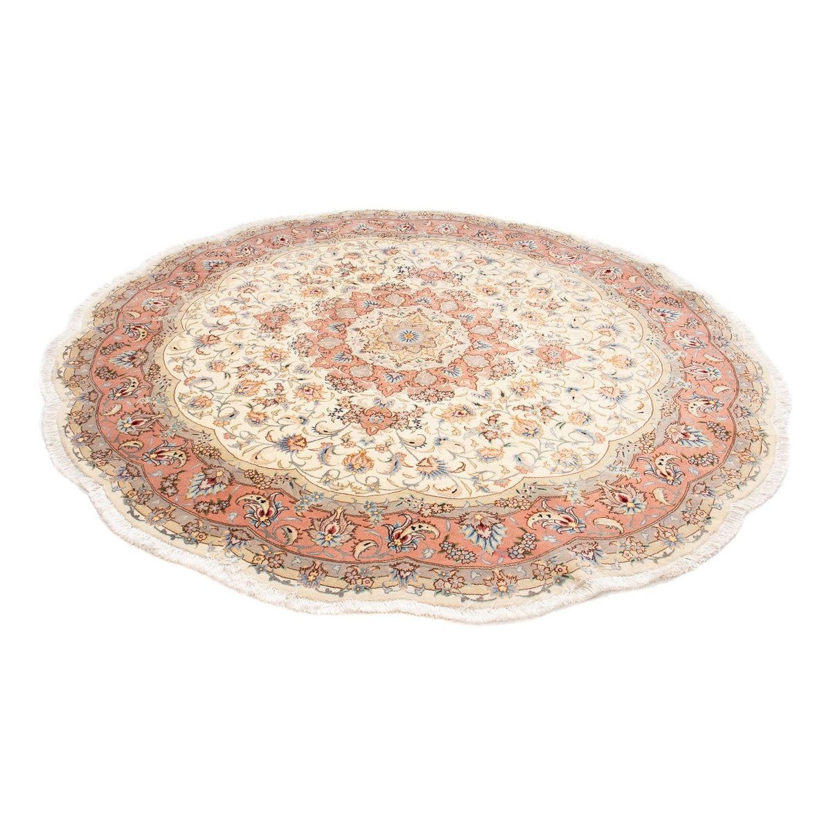 Alfombra Persa - Tabriz - Real redondo  - 194 x 194 cm - beige