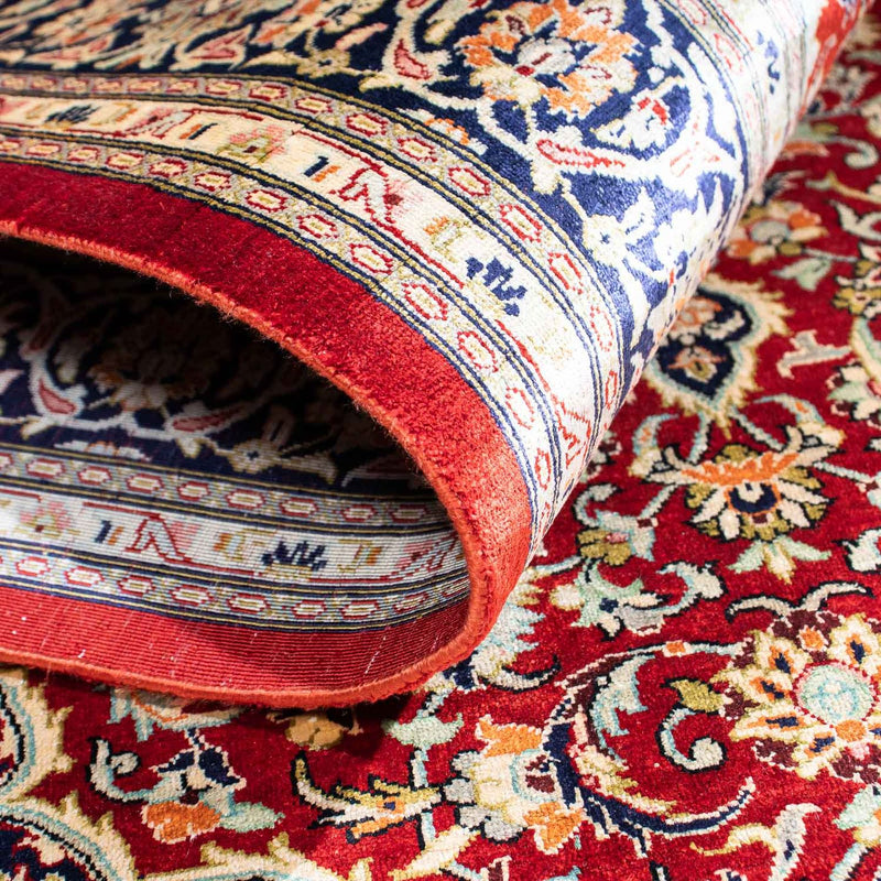 Alfombra persa - Ghom - 150 x 100 cm - rojo oscuro