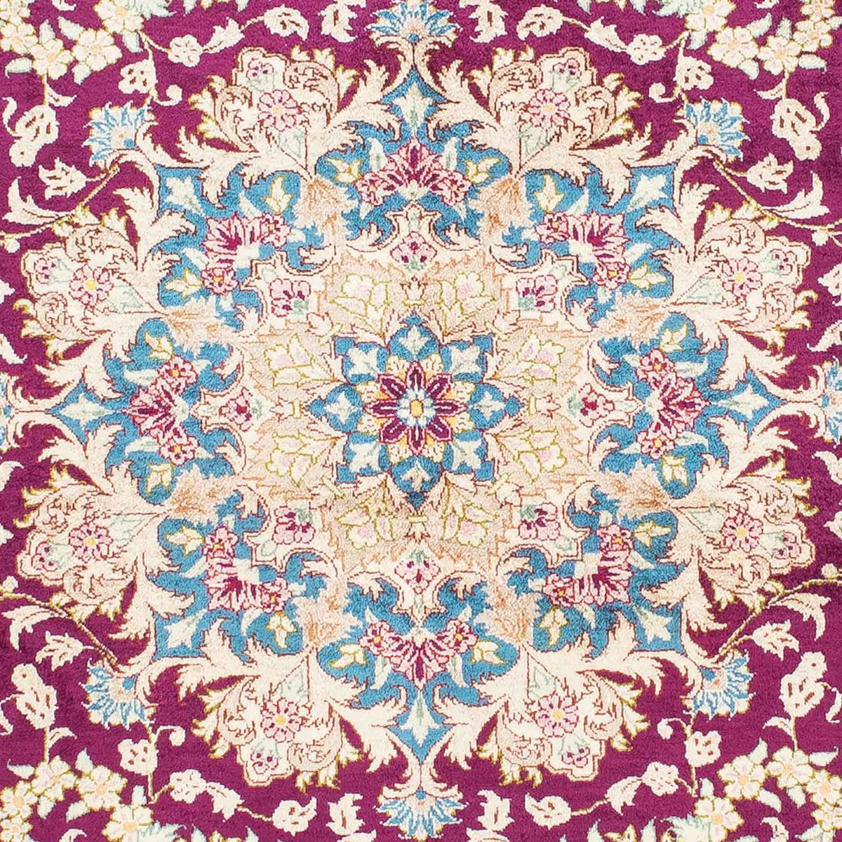 Alfombra persa - Ghom - 148 x 99 cm - rojo oscuro